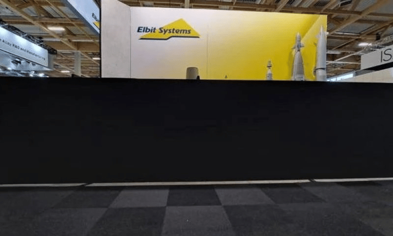 Israel booth at Le Bourget blocked off