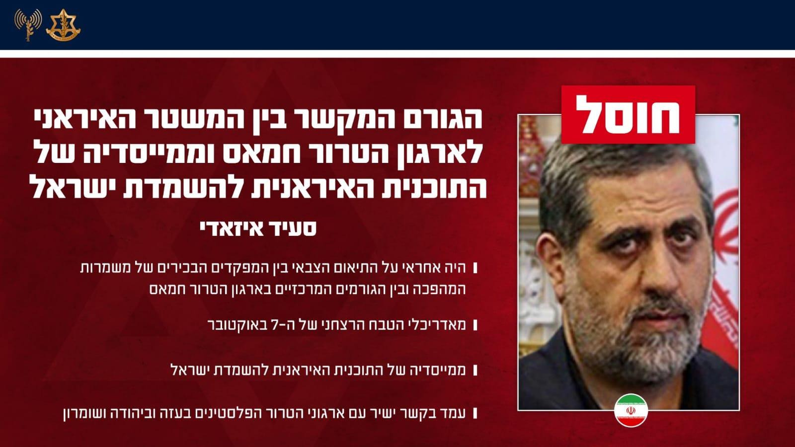 Israel Wipes Out Senior Iranian General Saeed Izadi in Qom Israel Wipes Out Senior Iranian General Saeed Izadi in Qom
