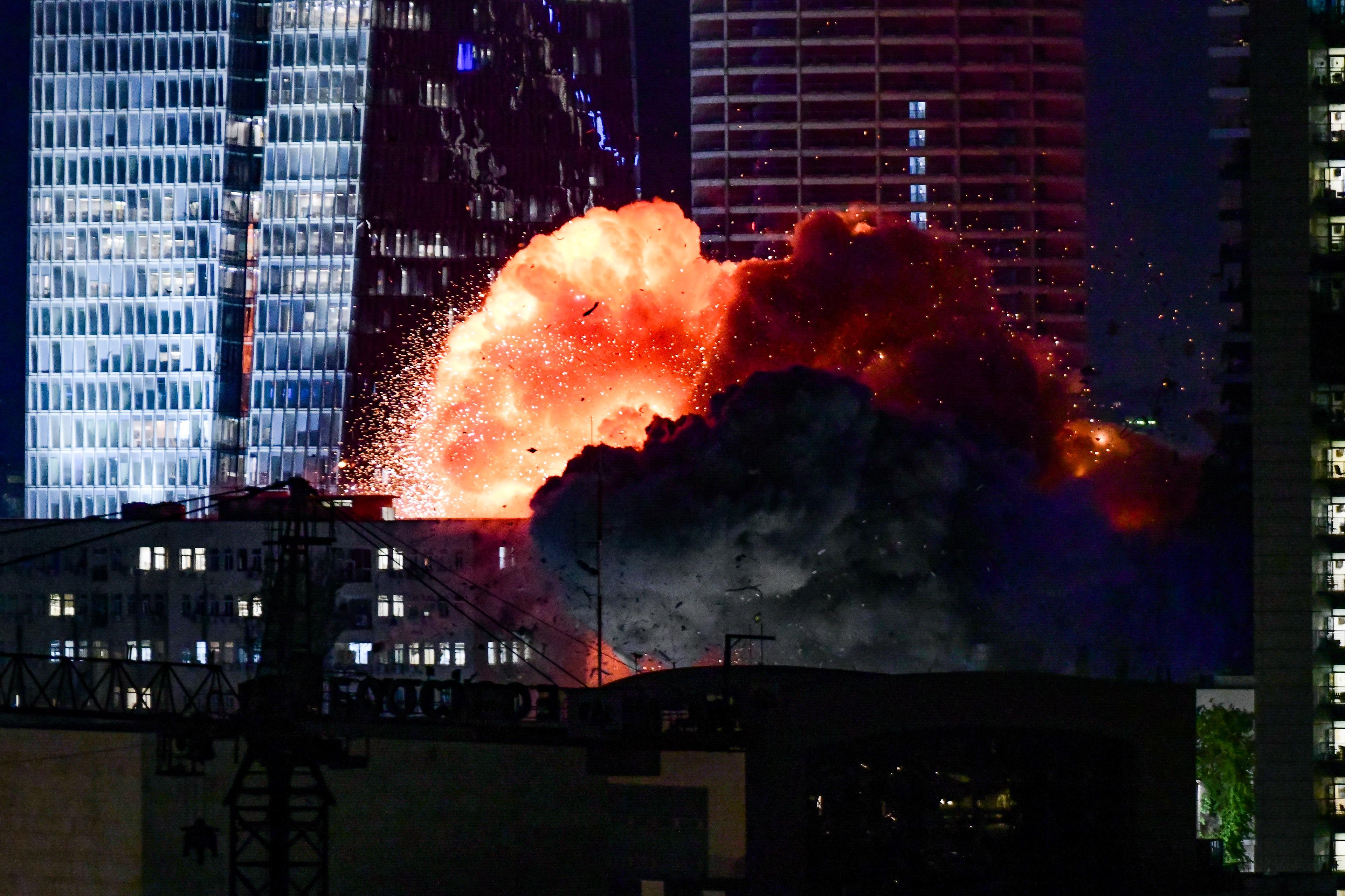 Interception from a missile attack on Israeli fired from Iran. June 13, 2025. Interception from a missile attack on Israeli fired from Iran. June 13, 2025.