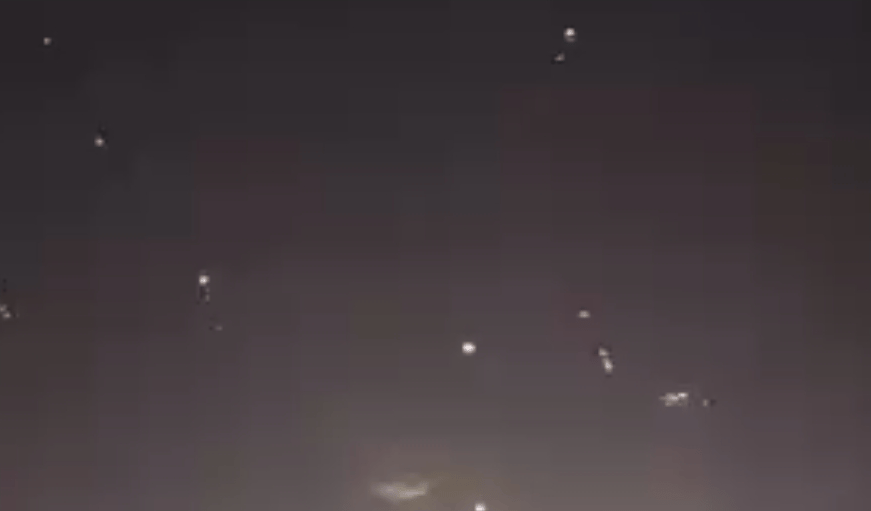 Explosions in the air over Doha.