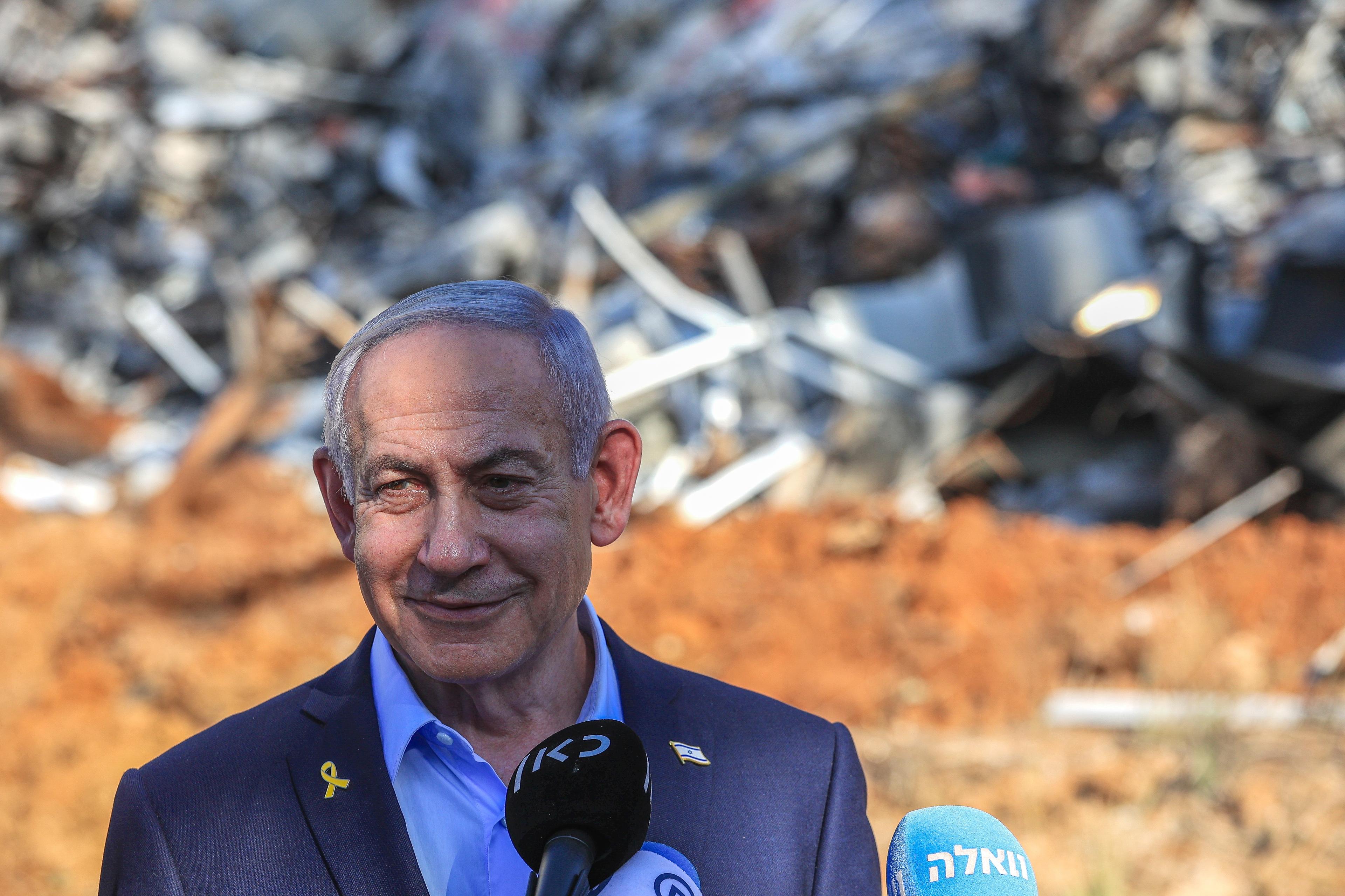 Reason for smiling? Prime Minister Netanyahu.