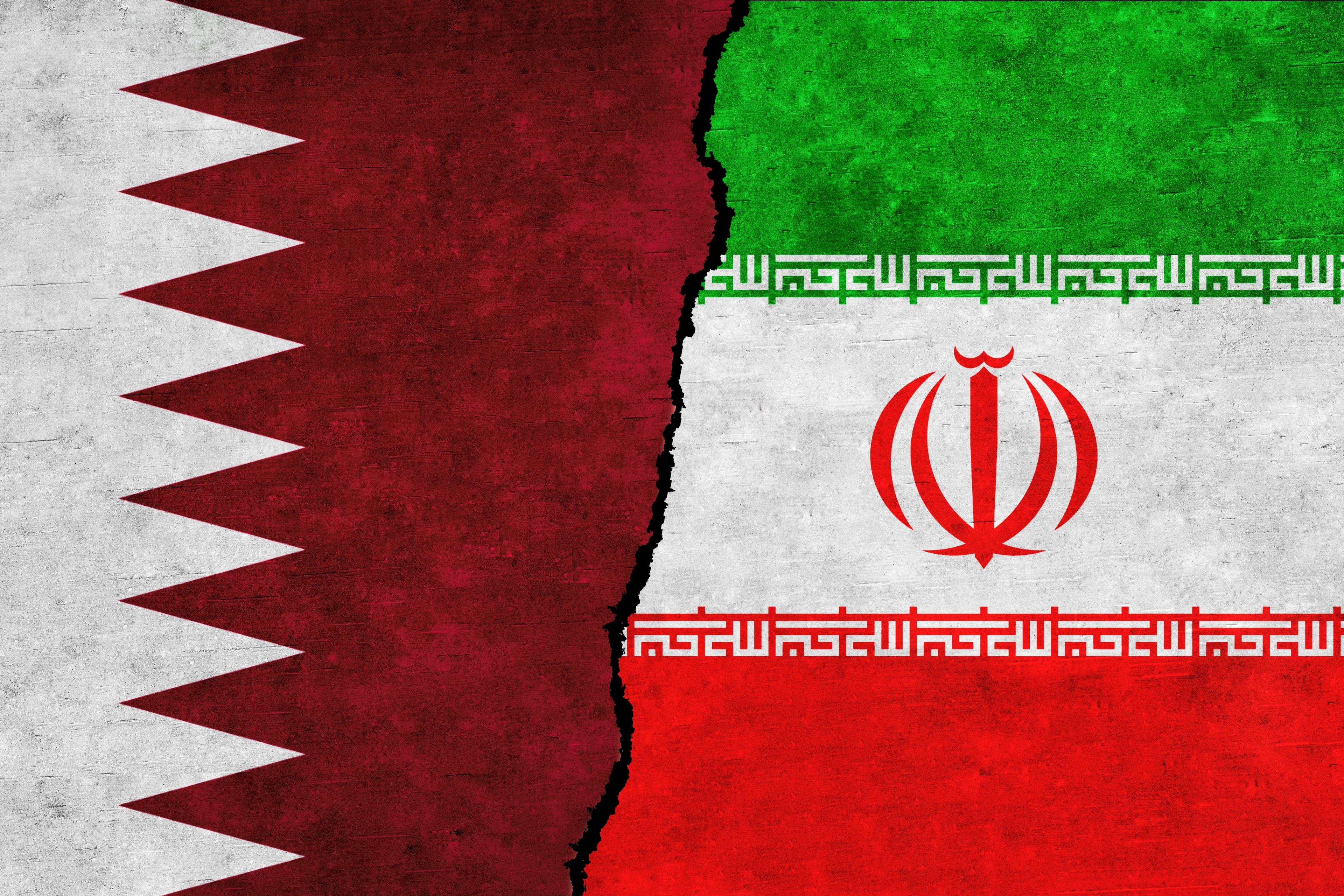 Qatari, Iranian Flags