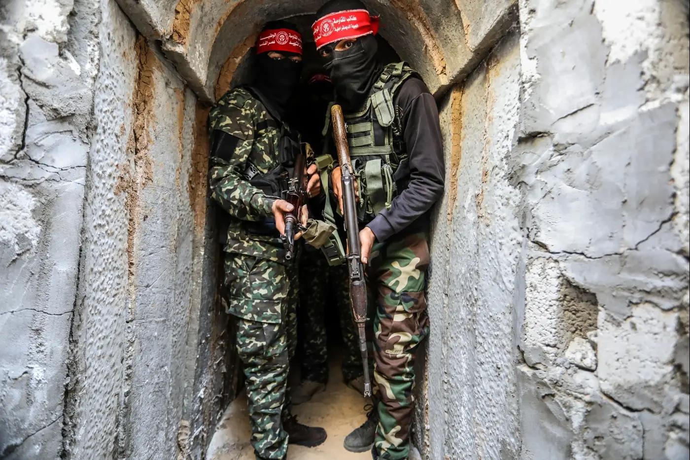Hamas terrorists in Gaza tunnels