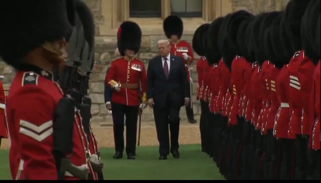 Donald Trump arrives to the Royal Palace
