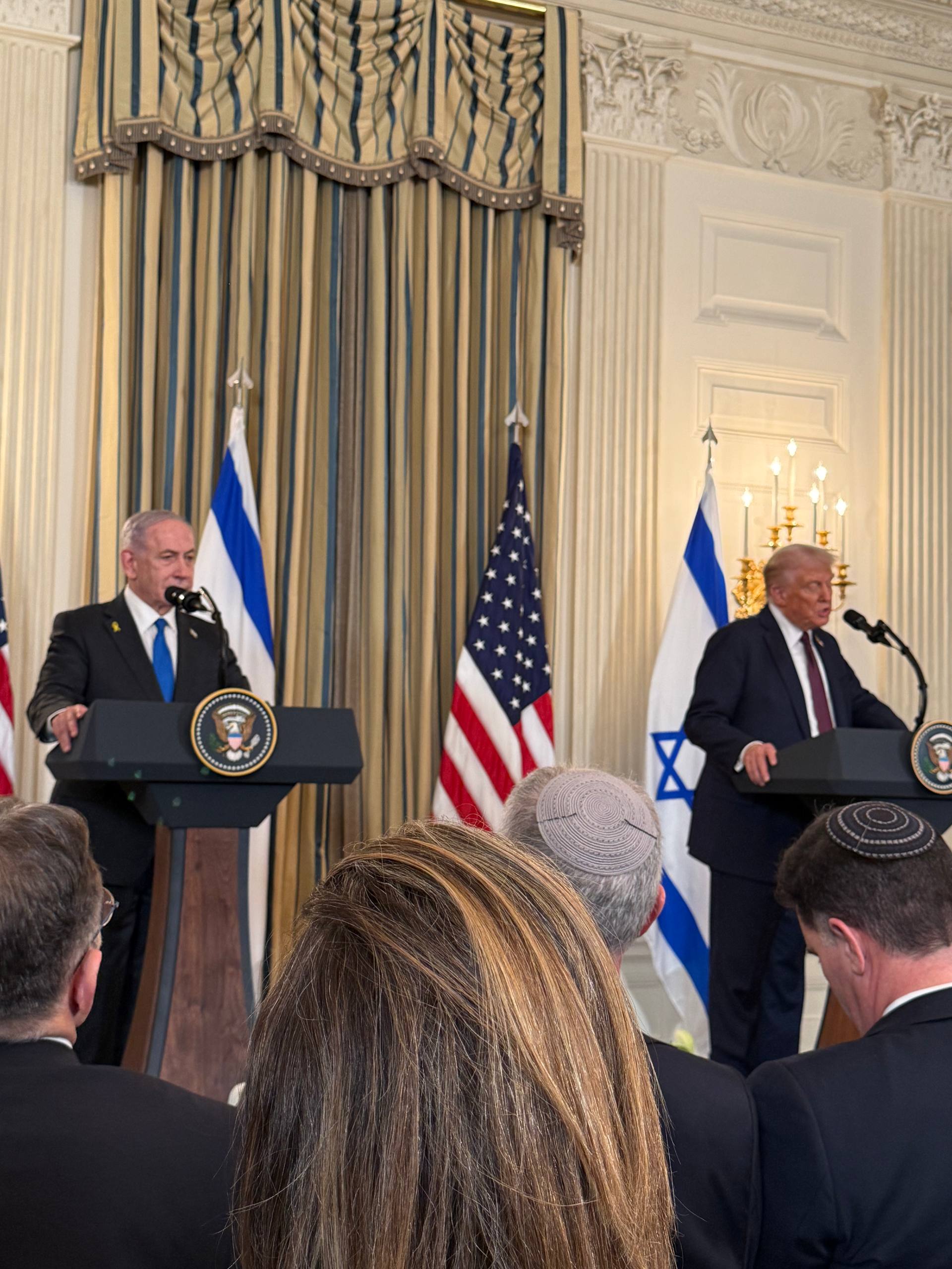 Trump and Netanyahu at the press conference meeting