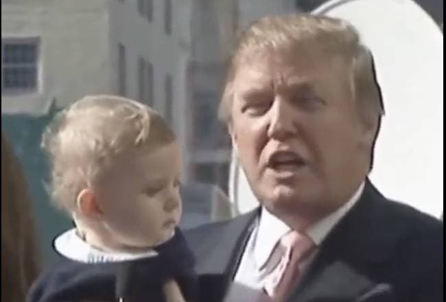 "He's a Vicious Baby": Rare Video of Donald Trump Cradling Baby Barron Melts Hearts