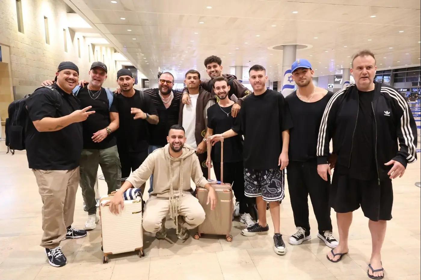 The Israeli tv crew including former hostage Itay Regev