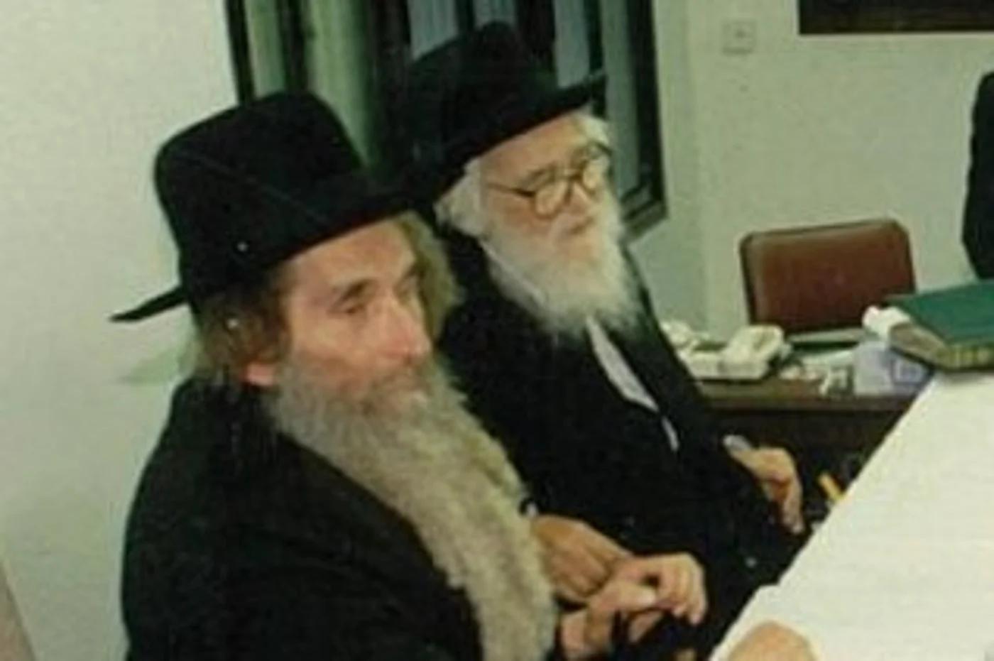 Rav Elazar Menachem Man Shach and Rav Aharon Leib Shteinman zt”l, together in 1989