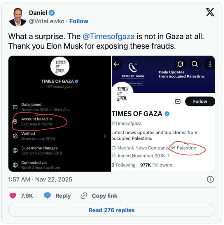 X's New Location Tool Exposes Vast Network of Fake Gaza 'Journalists' Spreading Hamas Propaganda