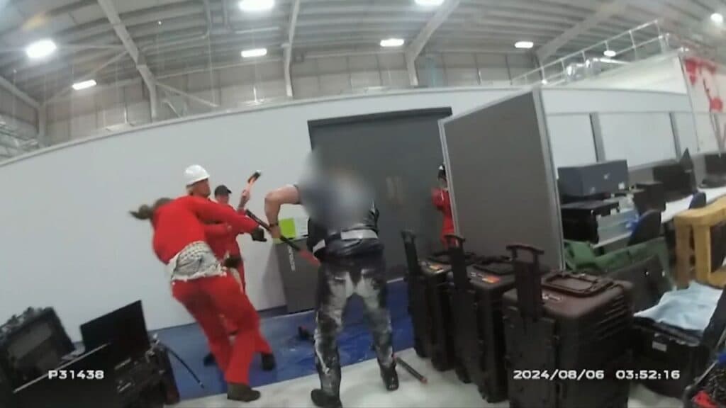 Footage from a body camera showing the attack