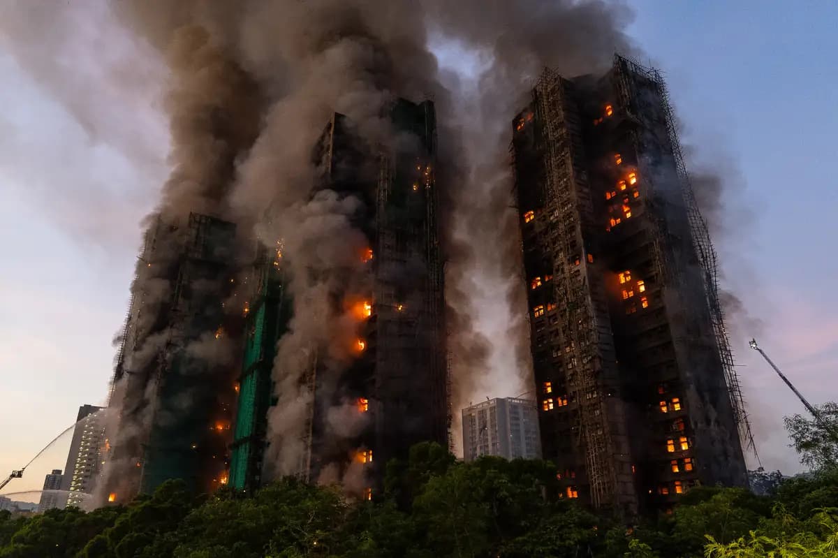 The massive fire at the Hong Kong residential buildings