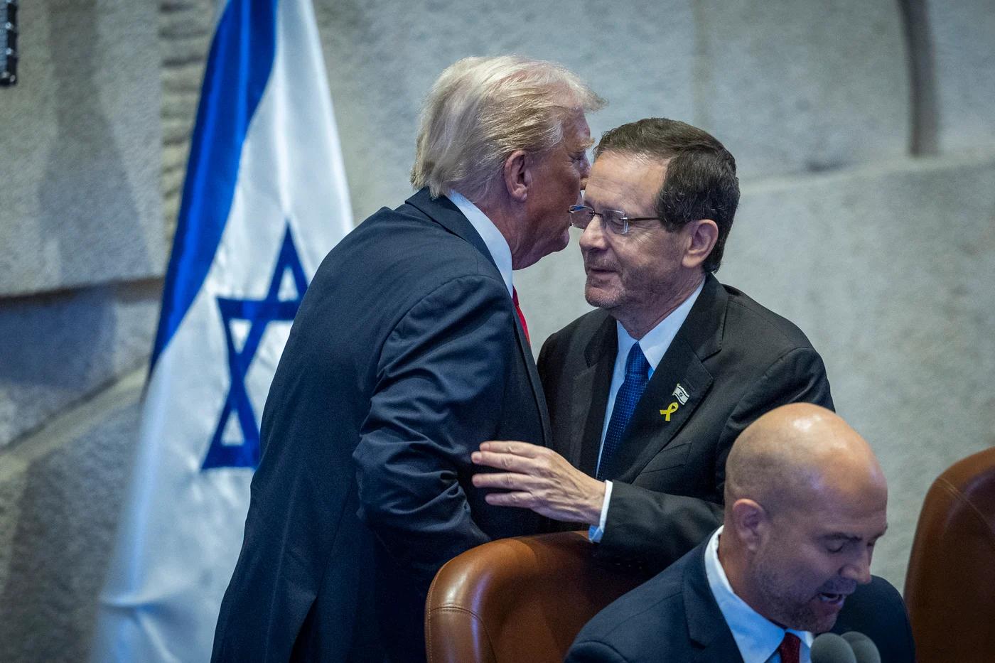 Trump and Herzog at the Knesset