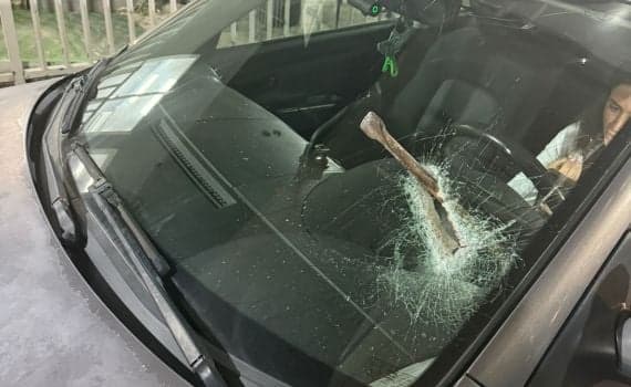 Miracle on Highway 5: Terrorist Hurls Axe at Moving Car, Driver Escapes Unharmed 