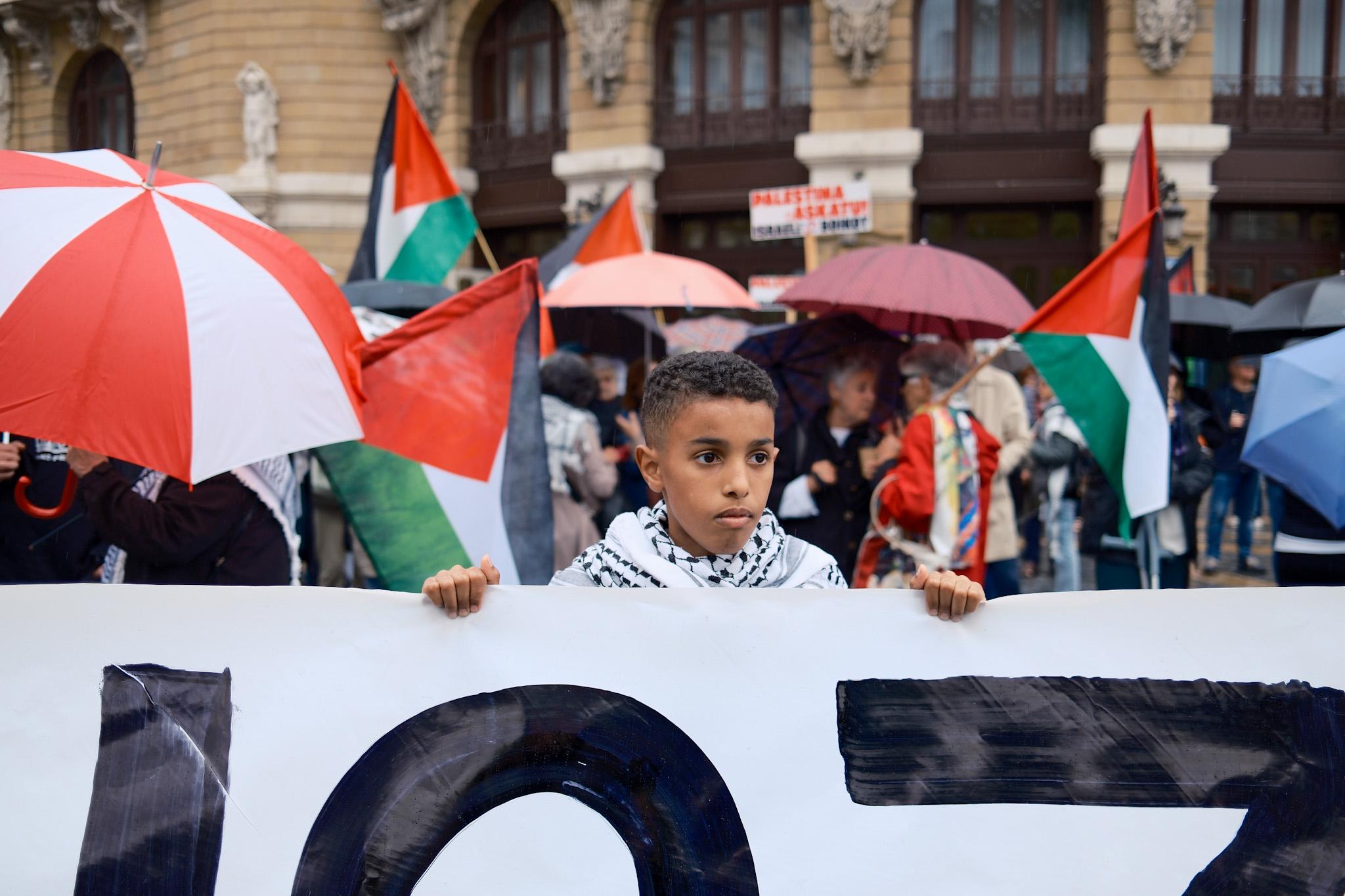 Pro-Palestinian protest in Bilbao, Spain. June 04, 2025.