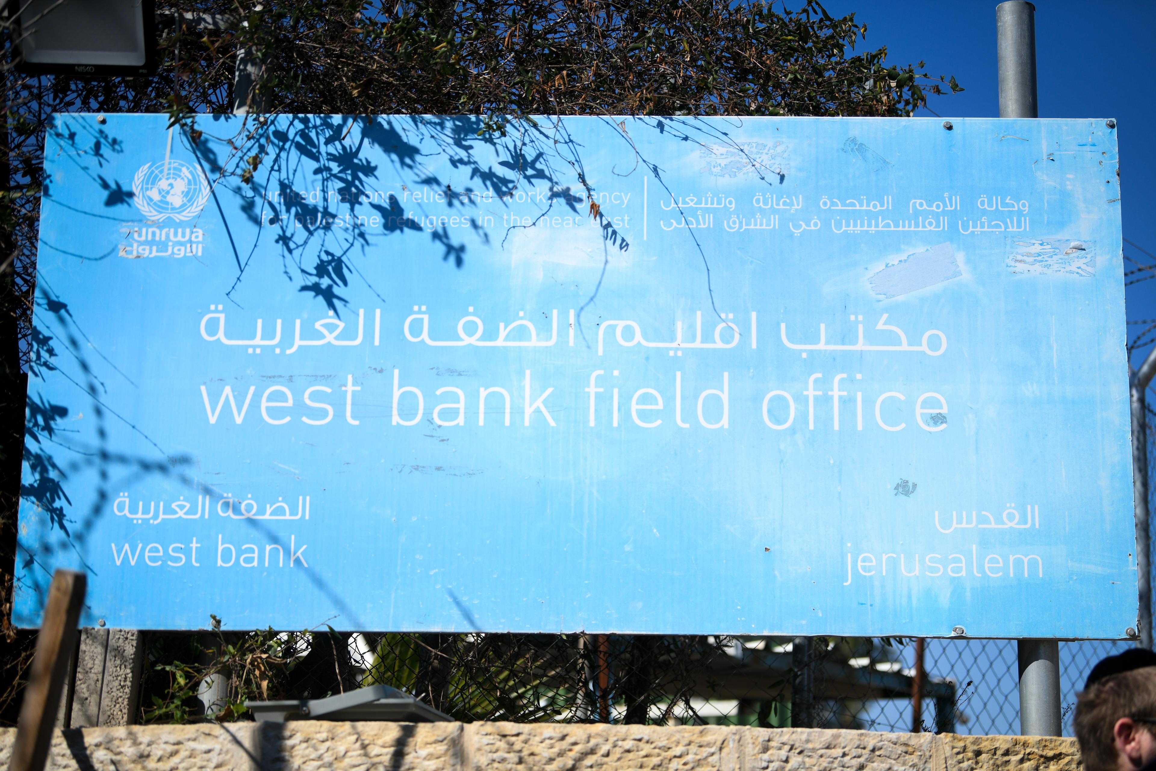 Protesters outisde the UNRWA offices in Jerusalem. January 30, 2025.