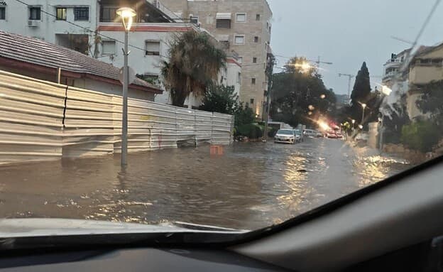 Severe flooding in Nahariya due to Storm Byron
