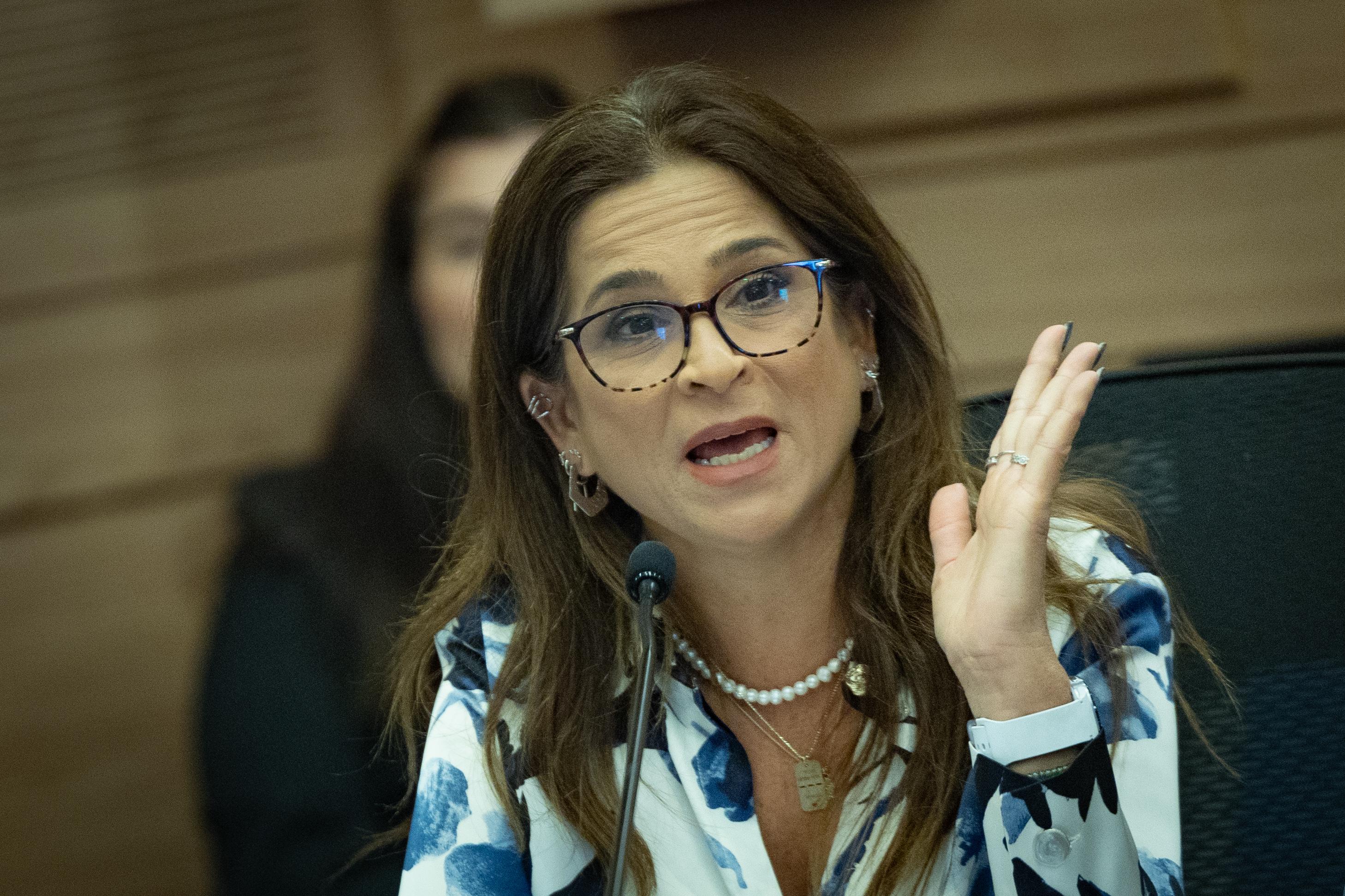 MK Meirav Ben-Ari attends Foreign Affairs and Defense Committee meeting at the Knesset, the Israeli Parliament in Jerusalem, November 10, 2025.