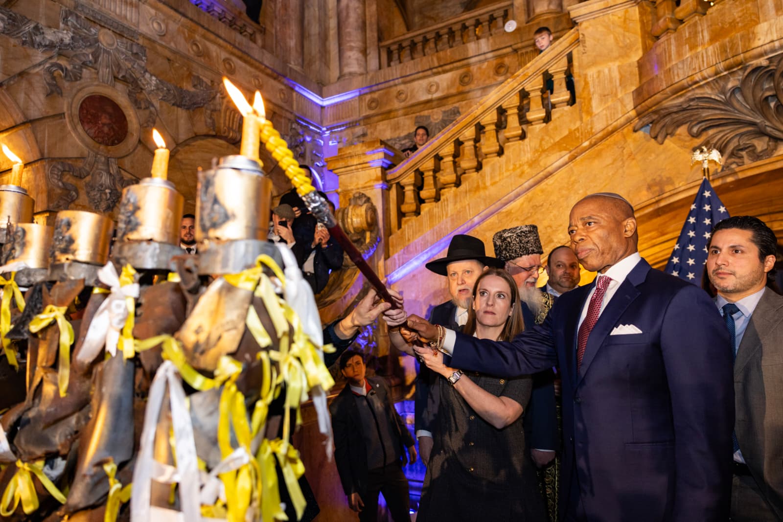Eric Adams lights Menorah of Hope