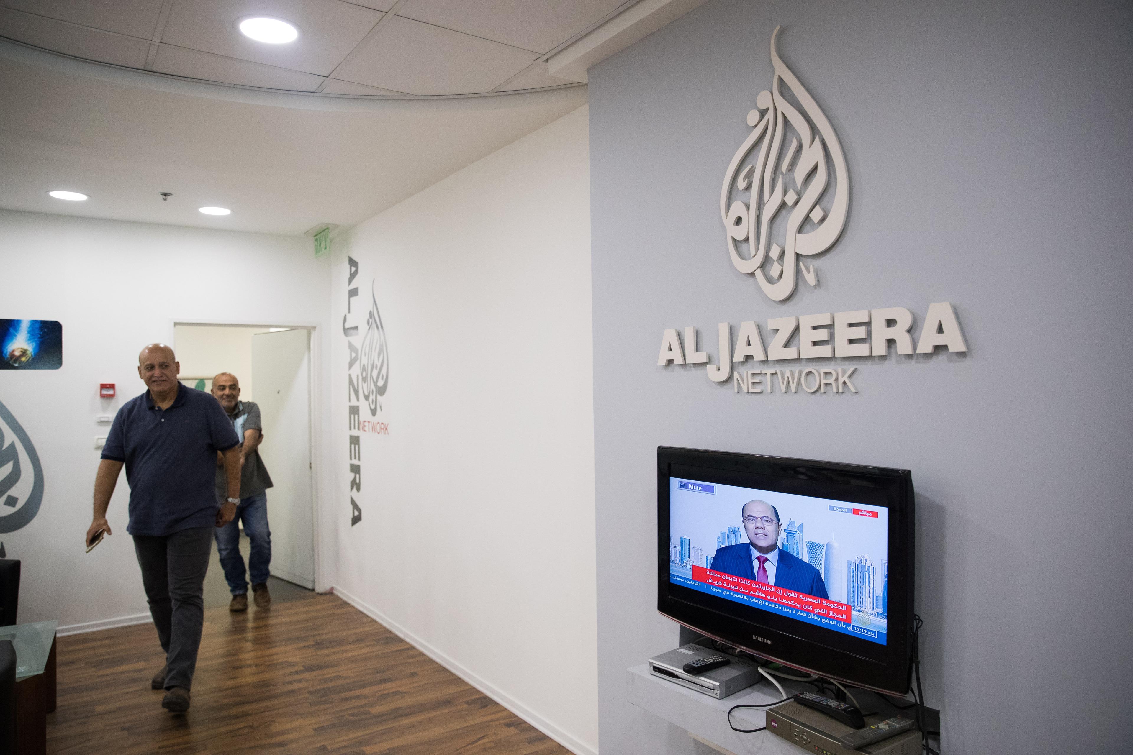 Workers at the Al Jazeera offices in Jerusalem on June 13, 2017.