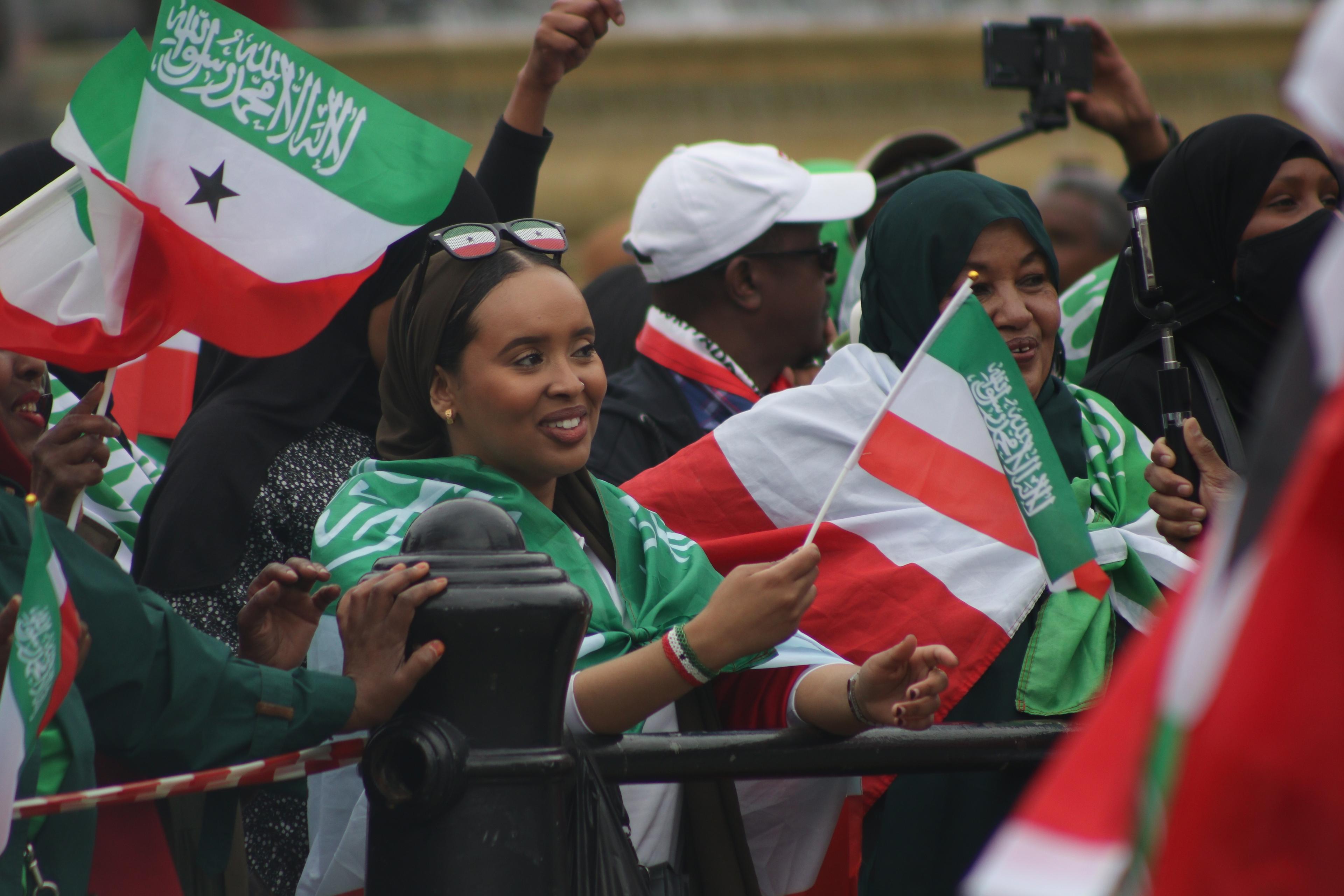 London, United Kingdom - May 21st 2023: Diaspora from Somaliland celebrate their Independence Day from Somalia at Trafalgar Square.