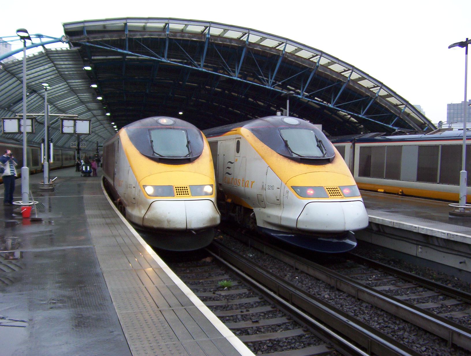 Eurostar trains in Waterloo.
