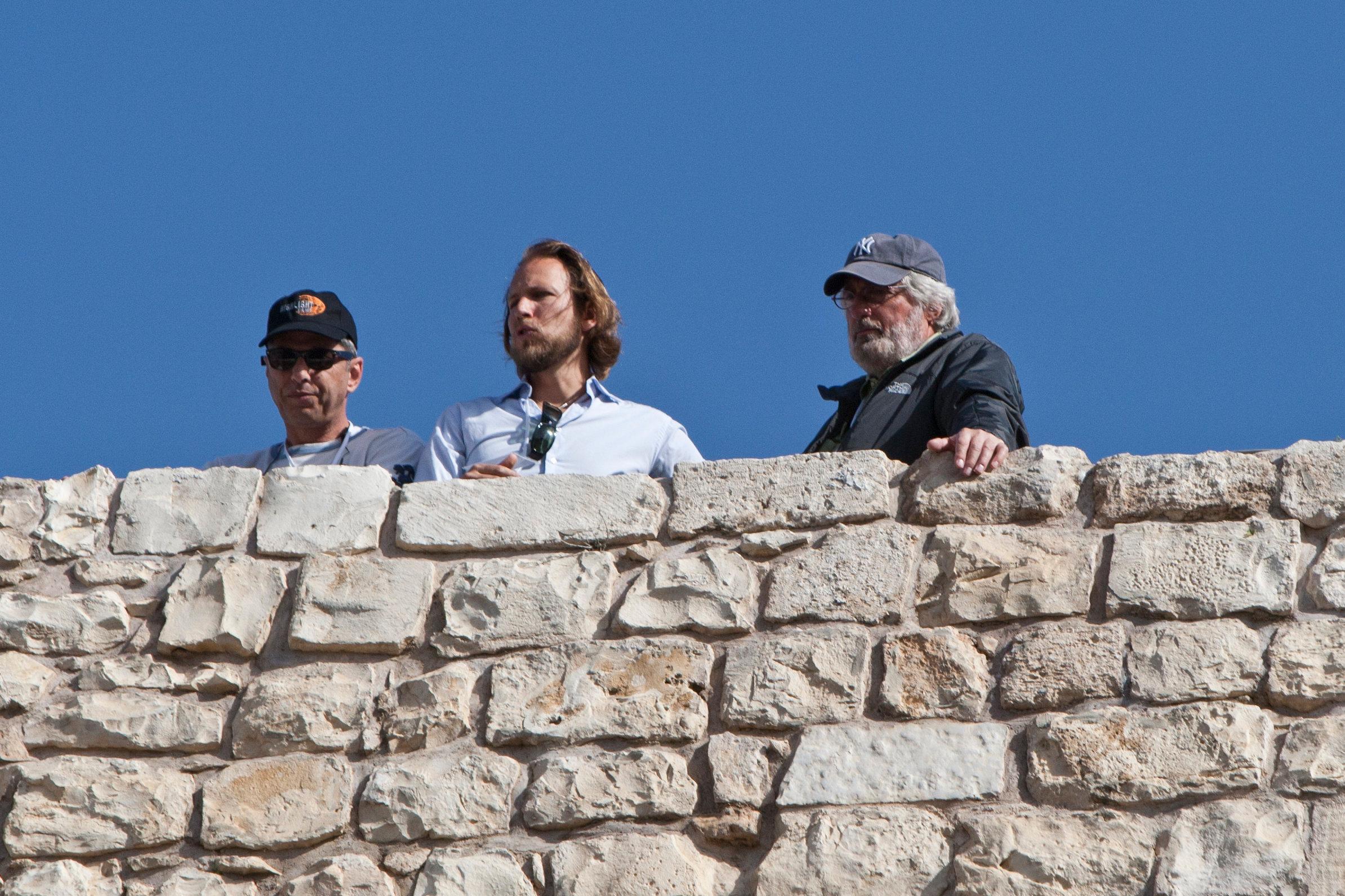 steven spielberg (right) seen during the Cohen Benediction priestly blessing at the Jewish holiday of Passover which commemorates the Israelites' hasty departure from Egypt. April 09, 2012.