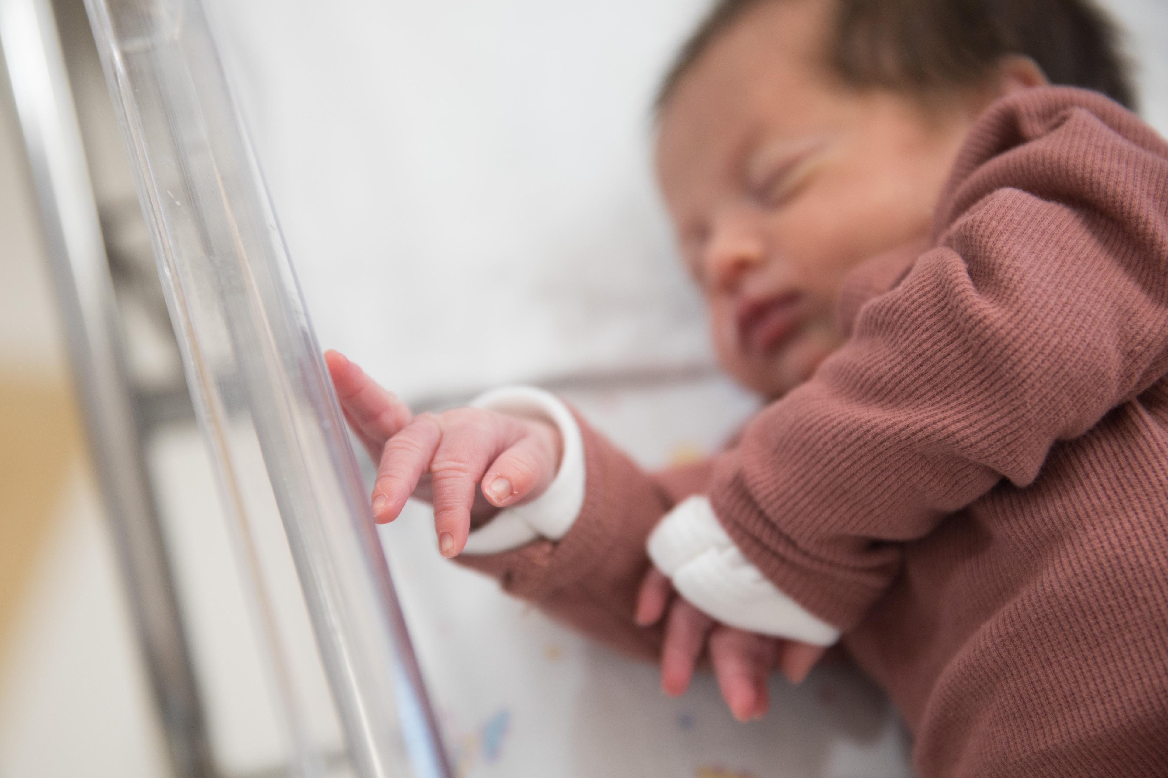 A newborn baby at the Sha'arei Tzedek Hospital in Jerusalem, on October 29, 2018.