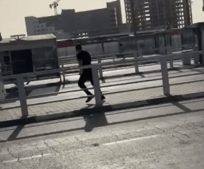 The fleeing terrorist just before being gunned down.