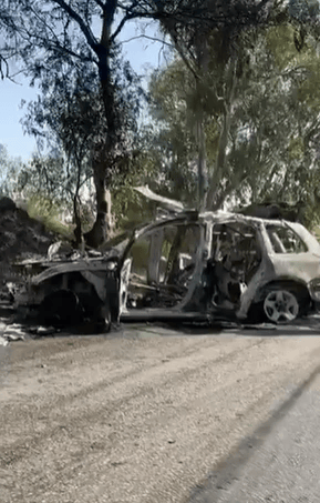 Car that was attacked in Sidon