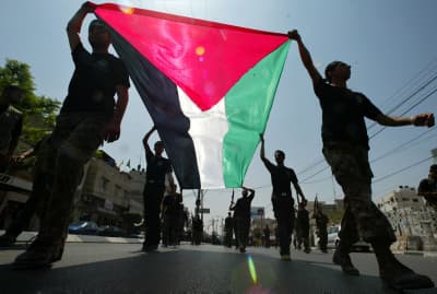 A Palestinian militant from the Al-Aqsa Martyr's Brigade, Gaza City