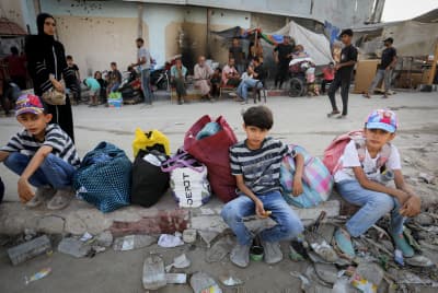Palestinian children in the southern Gaza Strip, on July 2, 2024. 