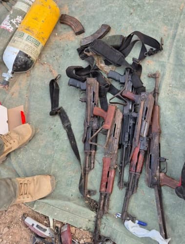 Weapons discovered in terror tunnel.