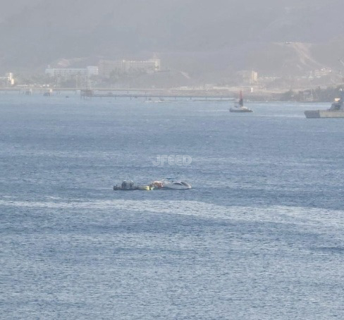 Scene of the boat collision in Eilat